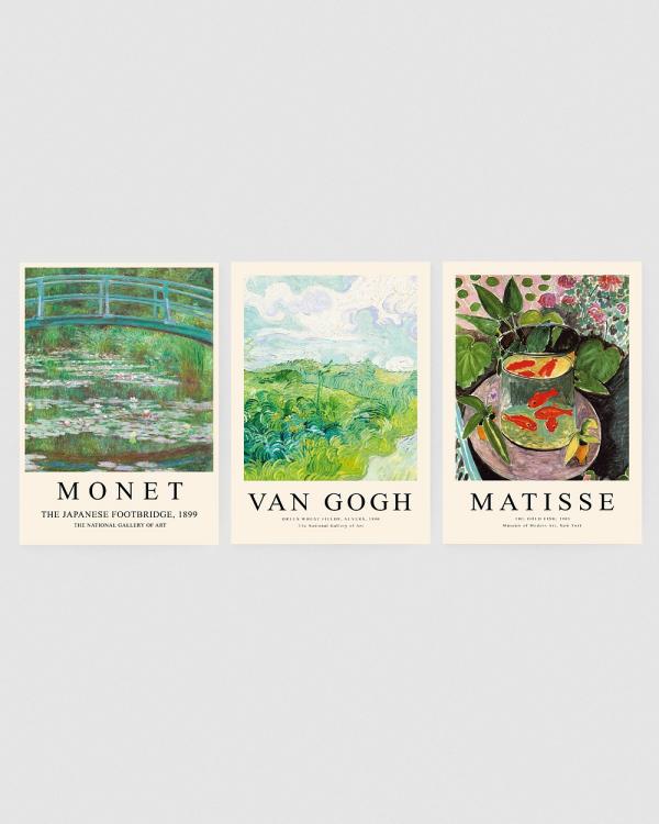 Inka Arthouse - Matisse x Monet x Van Gogh Set of 3 Art Prints - Home (Multi) Matisse x Monet x Van Gogh Set of 3 Art Prints