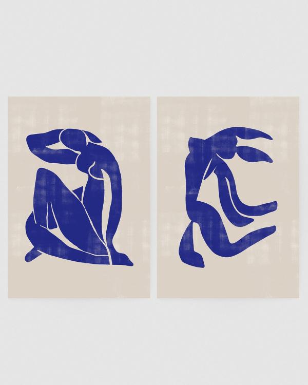 Inka Arthouse - The Cut Outs Set of 2 by Henri Matisse Art Prints - Home (Blue) The Cut Outs Set of 2 by Henri Matisse Art Prints
