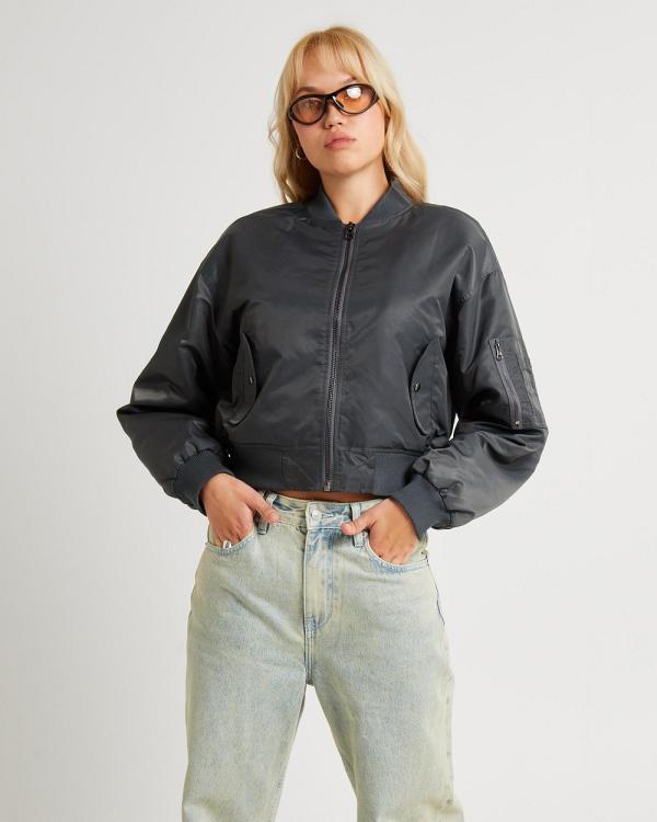 Insight - Crop Bomber Jacket - Coats & Jackets (BLACK) Crop Bomber Jacket