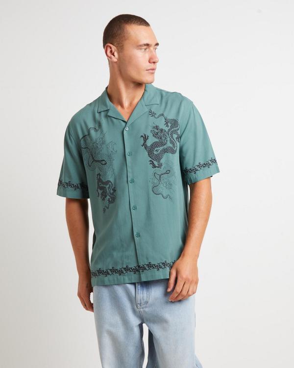 Insight - Draco Short Sleeve Resort Shirt - Shirts & Polos (TEAL) Draco Short Sleeve Resort Shirt