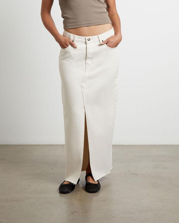 Insight - Eva Maxi Denim Skirt - Skirts (WHITE) Eva Maxi Denim Skirt