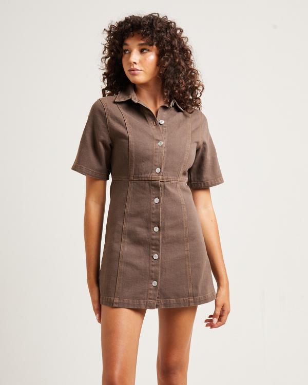 Insight - Rio Denim Mini Dress - Dresses (WASHED SEPIA) Rio Denim Mini Dress