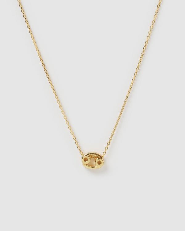Izoa - Cancer Star Sign Symbol Necklace - Jewellery (Gold) Cancer Star Sign Symbol Necklace