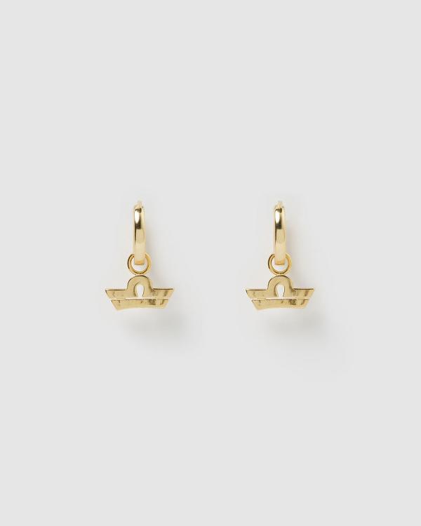 Izoa - Libra Star Sign Symbol Huggie Earring - Jewellery (Gold) Libra Star Sign Symbol Huggie Earring