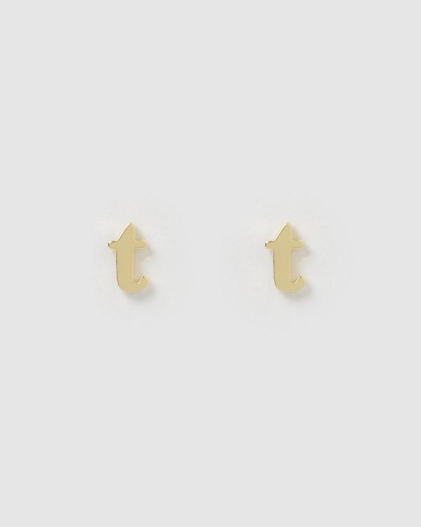 Izoa - Little Letter T Stud - Jewellery (Gold) Little Letter T Stud
