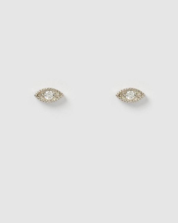 Izoa - Marie Eye Stud Earrings - Jewellery (Silver) Marie Eye Stud Earrings