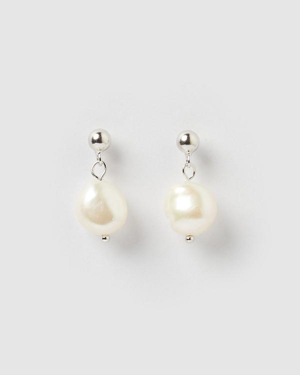 Izoa - Rain Drop Earrings - Jewellery (Silver Pearl) Rain Drop Earrings