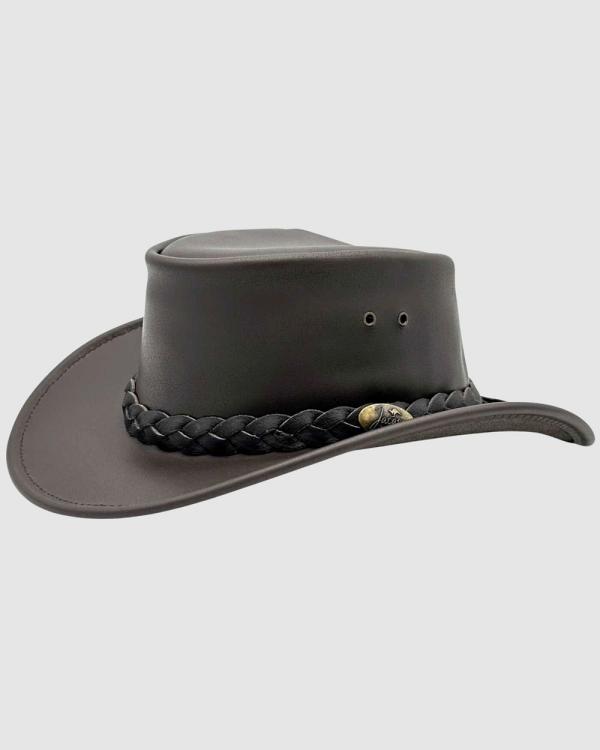 Jacaru - Jacaru 1069 Buffalo Leather Hat - Hats (Brown) Jacaru 1069 Buffalo Leather Hat