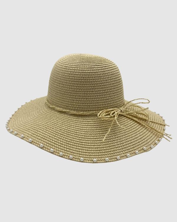Jacaru - Jacaru 1763 Round Pearls Hat - Headwear (Nude) Jacaru 1763 Round Pearls Hat