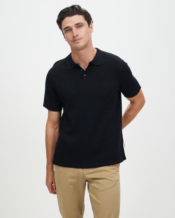 Jack & Jones - Tampa Knitted Polo - Shirts & Polos (Black) Tampa Knitted Polo