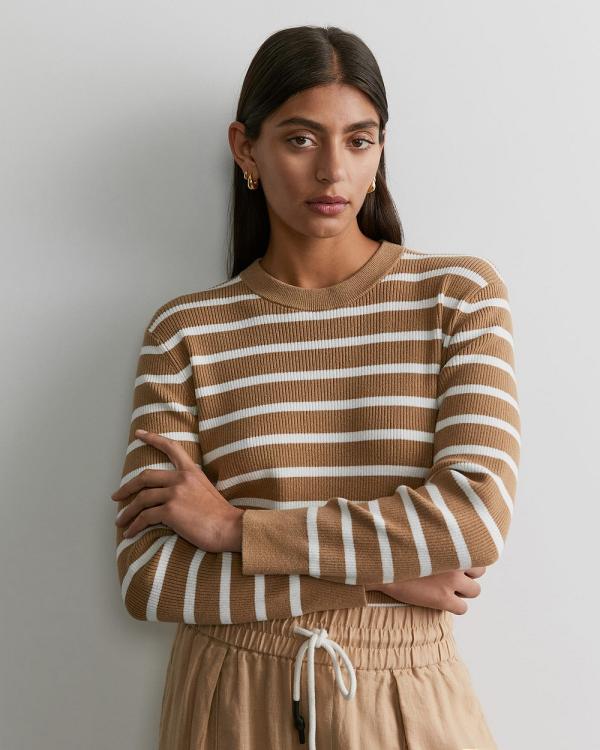 Jag - Lydia Stripe Crew Knit - Jumpers & Cardigans (white) Lydia Stripe Crew Knit