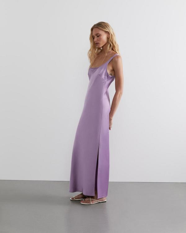 Jag - Maddi Shiny Slip Dress - Dresses (purple) Maddi Shiny Slip Dress