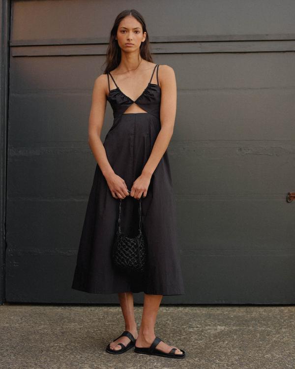 Jag - Organic Cotton V Strappy Dress - Dresses (black) Organic Cotton V Strappy Dress