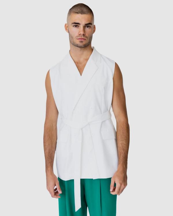 Justin Cassin - Saint Longline Vest - Shirts & Polos (White) Saint Longline Vest