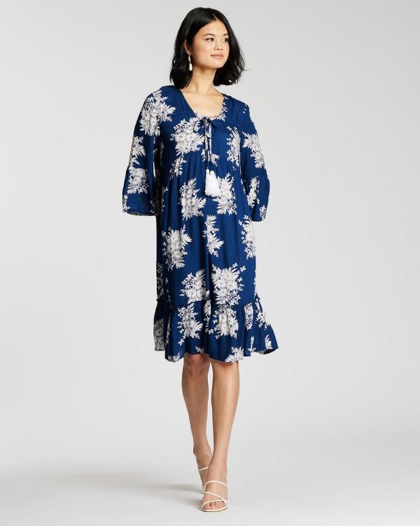 KAJA Clothing - Abby Midi Dress - Printed Dresses (Blue) Abby Midi Dress