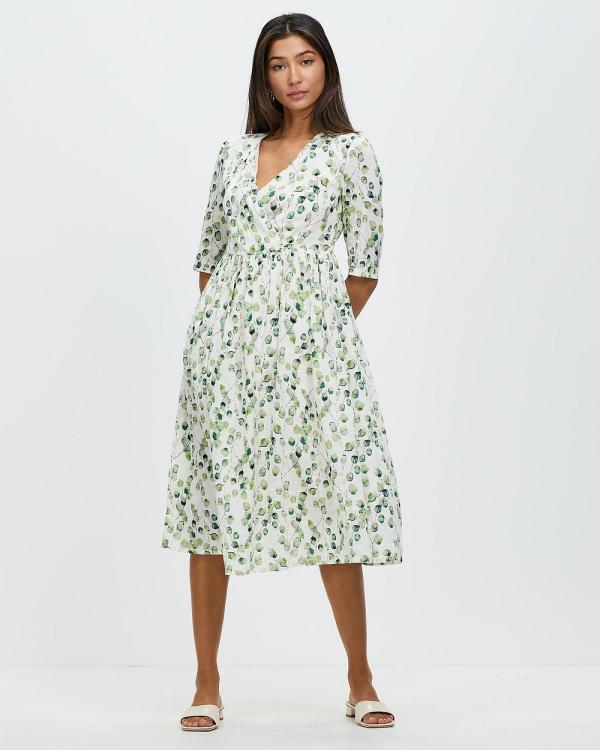 KAJA Clothing - Hollie Dress - Printed Dresses (Green Leaves) Hollie Dress