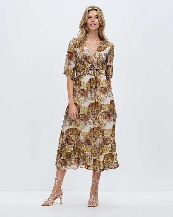 KAJA Clothing - Joy Dress Short Sleeves - Dresses (Autumn Leaves Print) Joy Dress Short Sleeves