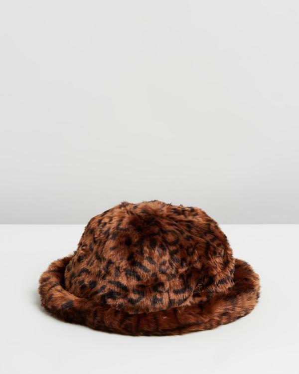 Kangol - Faux Fur Casual Hat - Accessories (Leopard) Faux Fur Casual Hat