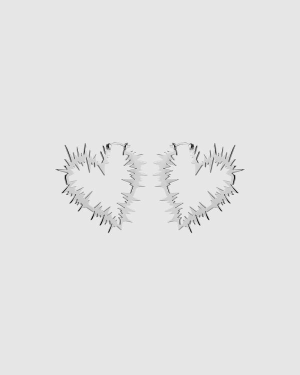 Karen Walker - Electric Heart Hoop Earrings - Jewellery (Sterling Silver) Electric Heart Hoop Earrings