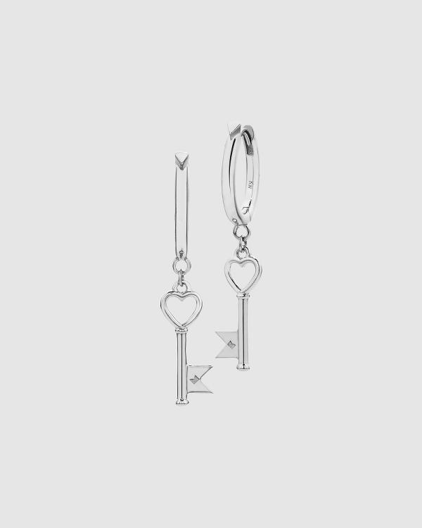 Karen Walker - Monogram Key Earrings - Jewellery (Sterling Silver) Monogram Key Earrings