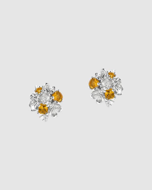 Karen Walker - Rock Garden Flower Ball Earrings with Citrine - Jewellery (Sterling Silver) Rock Garden Flower Ball Earrings with Citrine