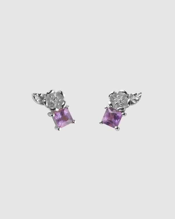 Karen Walker - Rock Garden Studs with Amethyst - Jewellery (Sterling Silver) Rock Garden Studs with Amethyst