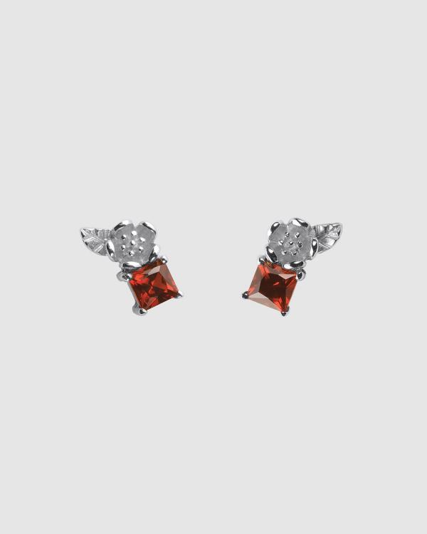 Karen Walker - Rock Garden Studs with Garnet - Jewellery (Sterling Silver) Rock Garden Studs with Garnet