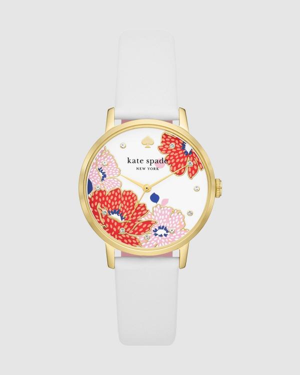 Kate Spade - Metro White Analogue Watch - Watches (Gold) Metro White Analogue Watch