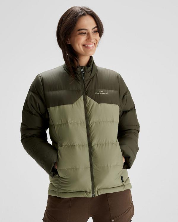 Kathmandu - Epiq  Down Puffer 600 Fill Warm Outdoor Winter Jacket - Coats & Jackets (Beech/Dark Moss) Epiq  Down Puffer 600 Fill Warm Outdoor Winter Jacket
