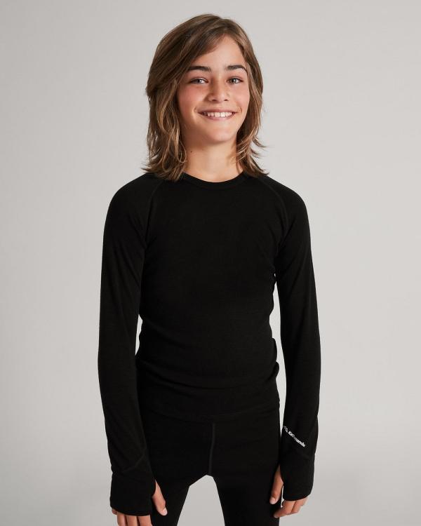 Kathmandu - Kids' KMDMerino Baselayer Long Sleeve Top - Tops (Black) Kids' KMDMerino Baselayer Long Sleeve Top