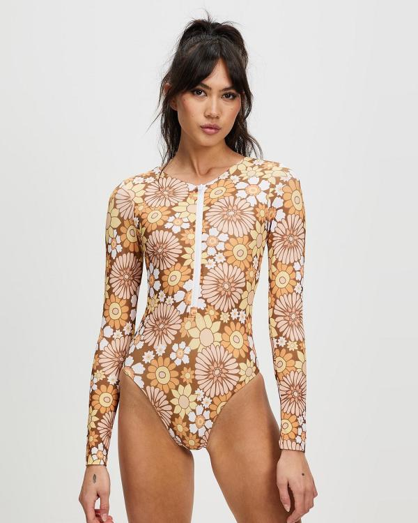 Kavala Collective - Sulawesi Surf Suit - One-Piece / Swimsuit (Flower Power Vintage) Sulawesi Surf Suit