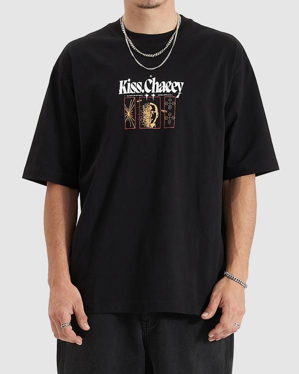 Kiss Chacey - Framed Game Heavy Oversized Tee - T-Shirts & Singlets (Jet Black) Framed Game Heavy Oversized Tee