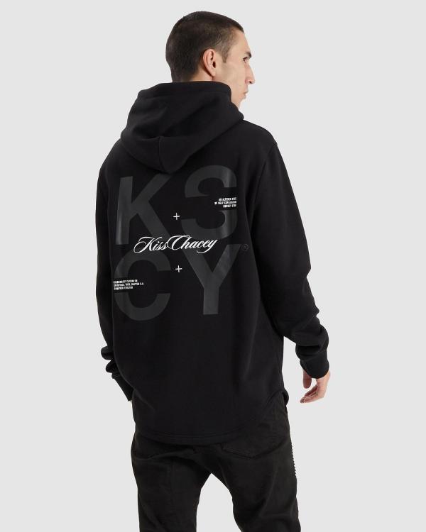 Kiss Chacey - Keystone Heavy Hooded Dual Curved Sweater - Hoodies (Jet Black) Keystone Heavy Hooded Dual Curved Sweater