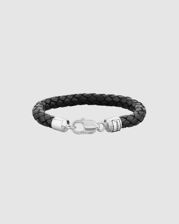 Kuzzoi - ICONIC EXCLUSIVE   Bracelet Genuine Leather Braided Cool Basic 925 Sterling Silver - Jewellery (black) ICONIC EXCLUSIVE - Bracelet Genuine Leather Braided Cool Basic 925 Sterling Silver