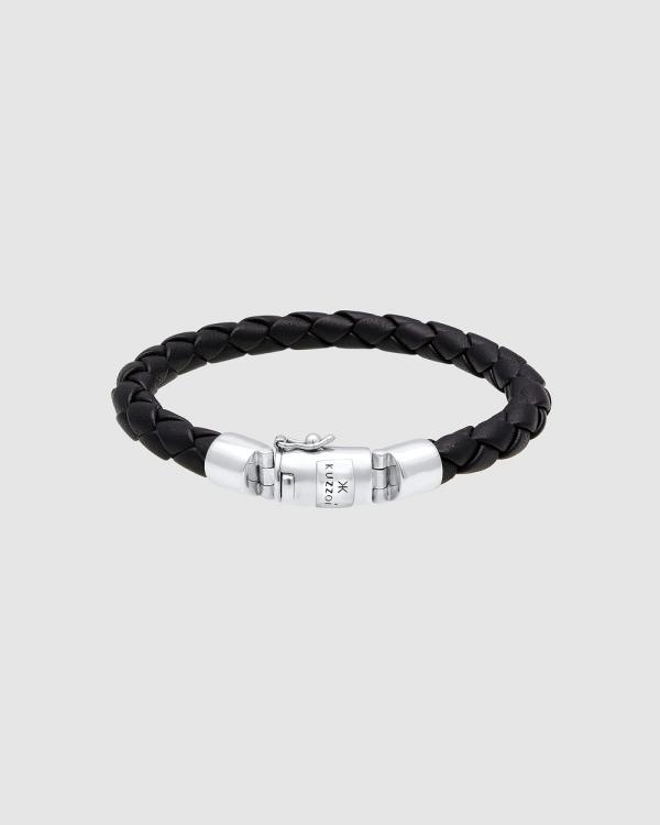 Kuzzoi - ICONIC EXCLUSIVE   Bracelet Genuine Leather Cool Basic Trend 925 Sterling Silver - Jewellery (black) ICONIC EXCLUSIVE - Bracelet Genuine Leather Cool Basic Trend 925 Sterling Silver