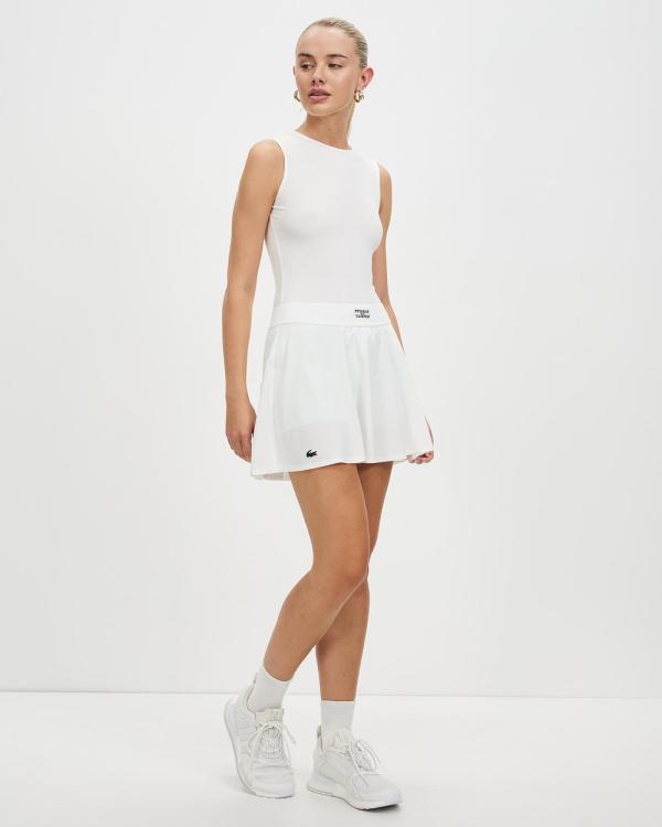 Lacoste - 2 In 1 Tennis Skirt - Pleated skirts (White & Green) 2-In-1 Tennis Skirt