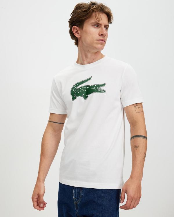 Lacoste - Big Croc T Shirt - T-Shirts & Singlets (White & Green) Big Croc T-Shirt
