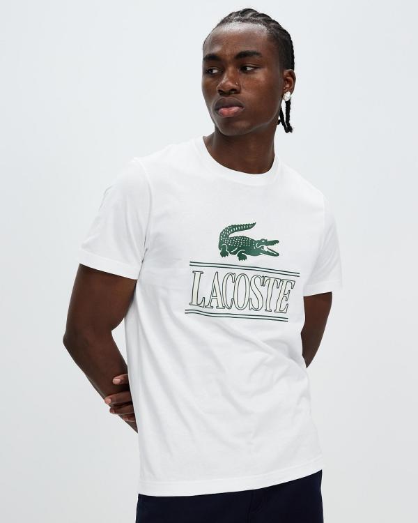 Lacoste - Core Graphics Big Logo T Shirt - T-Shirts & Singlets (White) Core Graphics Big Logo T-Shirt