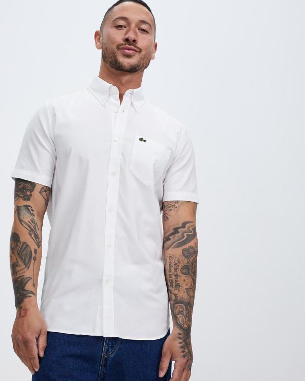 Lacoste - SS Oxford Shirt - Shirts & Polos (White) SS Oxford Shirt