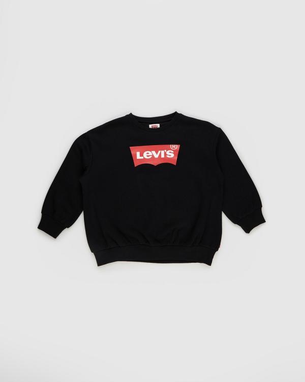 Levi's - Oversized Crew Sweatshirt   Kids - Sweats (Black) Oversized Crew Sweatshirt - Kids