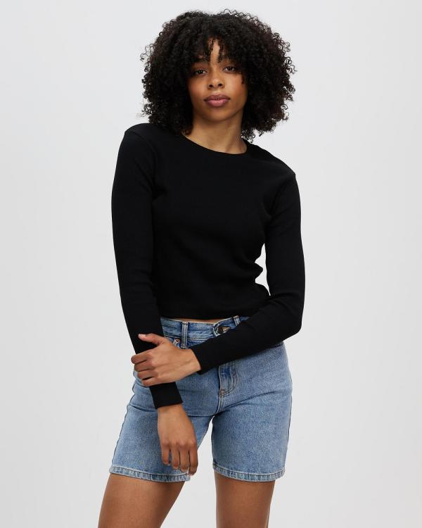Little White Lie - Lucy LS Tee 3 Pack - Cropped tops (Black) Lucy LS Tee 3-Pack