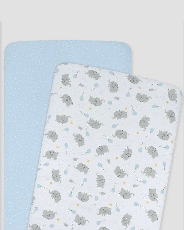Living Textiles - 2 pack Jersey Bassinet Fitted Sheets   Mason Confetti - Nursery (Blue) 2-pack Jersey Bassinet Fitted Sheets - Mason-Confetti