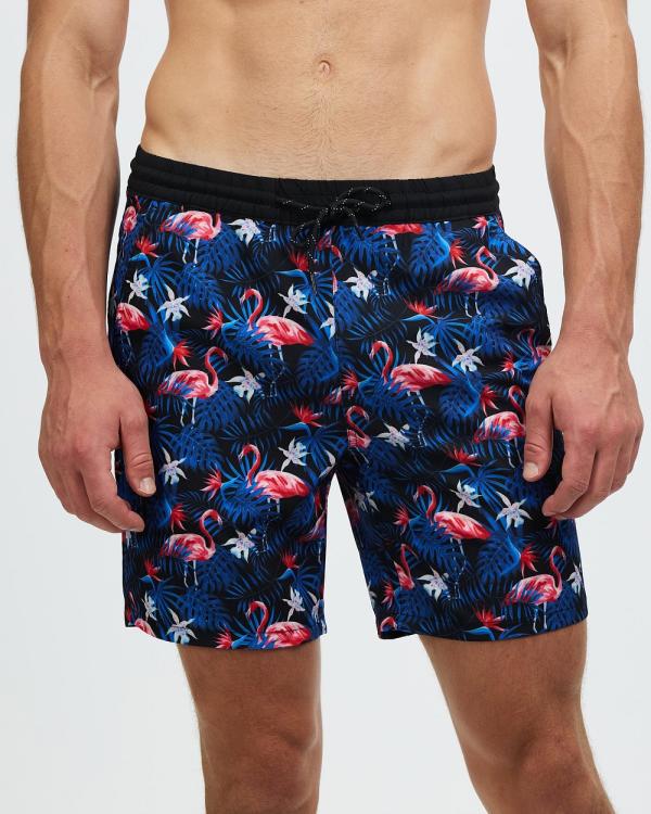 Lost Society - Wild Flamingo Boardshorts - Swimwear (Print) Wild Flamingo Boardshorts