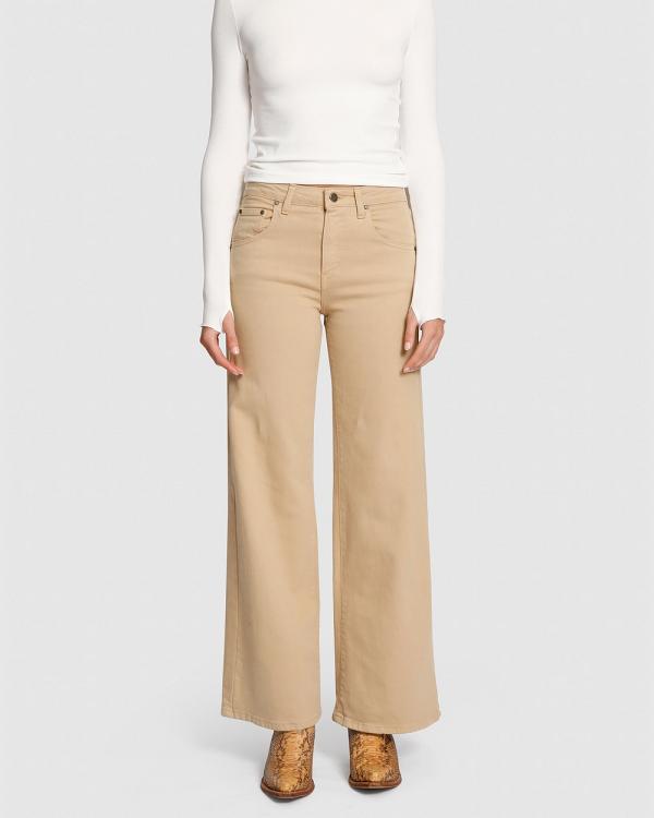 Love and Nostalgia - Keith Wide Leg Cargo Jeans - Flares (Sand Denim) Keith Wide Leg Cargo Jeans