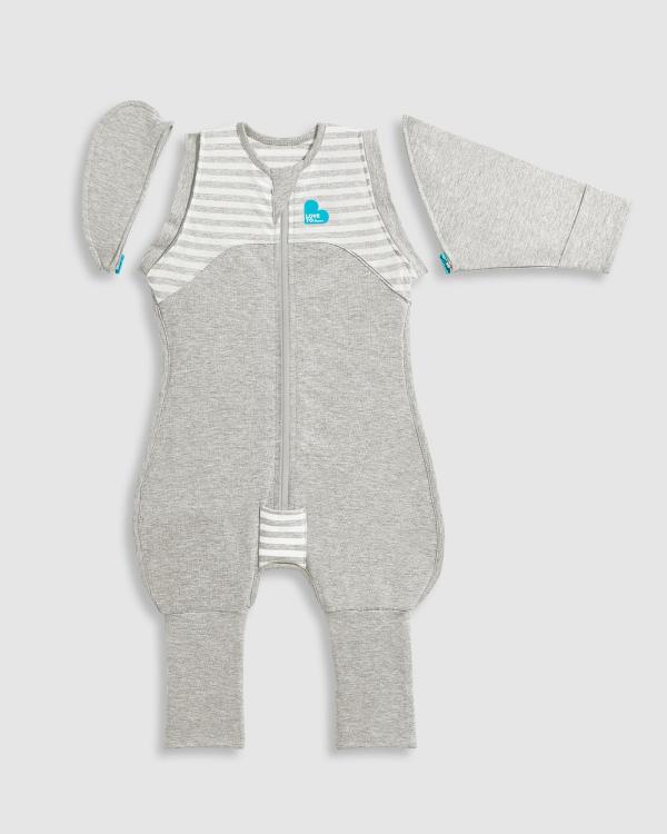 Love to Dream - SWADDLE UP™ Transition Suit 1.0 TOG - Sleeping bags (Grey & White Stripe) SWADDLE UP™ Transition Suit 1.0 TOG