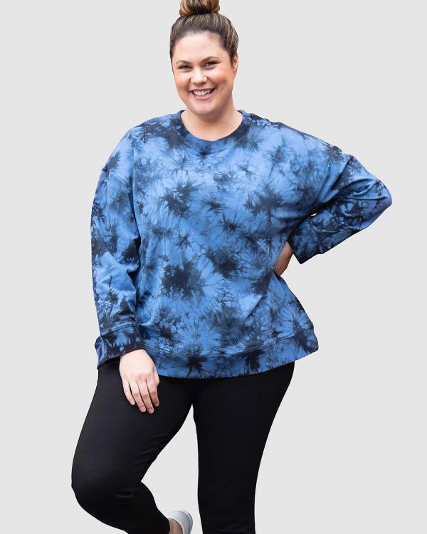 Love Your Wardrobe - Demi Tie Dye Sweat Top - Sweats (Blue/Black) Demi Tie Dye Sweat Top