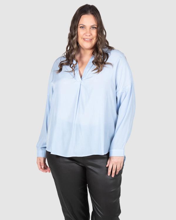 Love Your Wardrobe - Iris Soft Placket Shirt - Shirts & Polos (Pale Blue) Iris Soft Placket Shirt