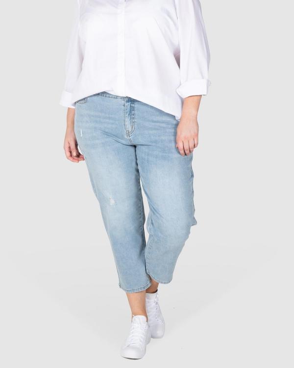 Love Your Wardrobe - Jordyn Washed Out Stretch Jeans - Crop (Indigo) Jordyn Washed Out Stretch Jeans