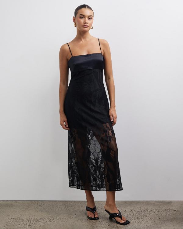 Lover - Lesia Lace Maxi Dress - Bodycon Dresses (Black) Lesia Lace Maxi Dress