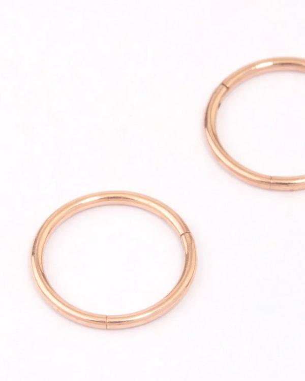 Lovisa - Rose Gold Plated Titanium Fine Sleeper Earrings 8mm - Jewellery (Rose Gold) Rose Gold Plated Titanium Fine Sleeper Earrings 8mm